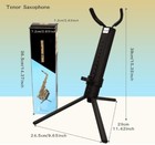 New Portable Tenor Saxophone Stand Foldable Support Metal 3 Legs Stand Black