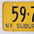 1958 New York Suburban License Plate     free         Vintage Antique Ny Tag 59 780