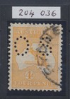 Australia Stamps 1914  4d Orange Yellow  Punctured  os  Sgo21a Rps Cert  Cv   325