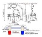 Gold Brass Deck Mount Bathtub Faucet Set Bathroom Handheld Shower Tap Kit 2tf787