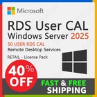 Windows Server 2025 Rds  remote Desktop Services  50 User Cal - Full Brand New