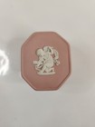 Vtg Wedgwood Pink Jasperware Octagonal Trinket Box Cupid Cherub Made In England 