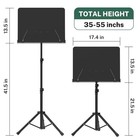 Full Metal Adjustable Sheet Music Stand With Carrying Bag Phone Holder Foldable