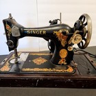 Antique 1910s Singer Red S Simanco Sewing Machine Bentwood Carry Case   G0337430