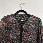 Vintage 90s Quilted Blazer Jacket Floral Print Button Front 9 10 P Multicolored