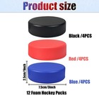 12 Pcs Foam Hockey Pucks  Black Rubber Street Hockey Puck Mini Knee Hockey Balls