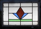 Simple Abstract Midsize English Leaded Stained Glass Window 24 1 4  X 17 3 4 