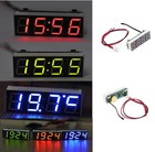 12v Digital Clock Car Led Electronic Clock Time Alarm Voltage Thermometer 4color