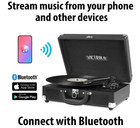 Vintage 3-speed Bluetooth Portable Suitcase Record Player With Built-in Speakers