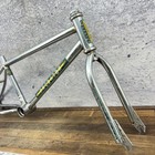 Vintage Schwinn Predator Bmx Frame Fork Space Invaders 20 Chrome Old School Dent