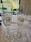 Vintage Bride And Groom Wedding Champagne wine Toasting Glasses Set