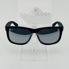 Ray-ban Rb4165 622 6g Justin Rubber Black Frame 54mm Gray Mirror Sunglasses