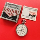 Heuer Us Government Stopwatch Vintage Timer Stop Box Booklet Watch Tag Military