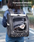 Small Pet Carrier With Bubble Window   Steel Frame For Hamster  Gray