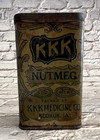 Vintage Kkk Nutmeg 3 Oz Spice Tin Kkk Medicine Co  Keokuk Ia