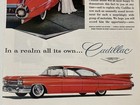 1959 Cadillac 4 Door Hardtop Coupe Print Ad In A Realm All Its Own