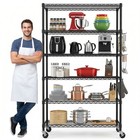 Wire Shelving Unit W wheels Steel 5 6 Tier Heavy Duty Layer Rack 18x46x72 82inch