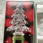  Mikasa Christmas Tree Crystal Wine Bottle Stopper Holiday Time 5 3 4  Tall Nib 