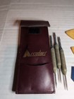 Vintage Accudart 3-dart Set Steel Tip Brass Darts Original Leather Case 6 Flight