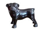 Doggy Door Stop  Figurine Bulldog  Black Paint Over Metal Pets   Please Read