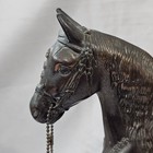 Vintage Bronze Horse Figurine Western Saddle Bridle Statue 10   