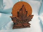 Vintage Souvenir Canada Maple Leaf Cork Coaster Holder