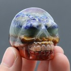 1pc 1 4  Hand Carved Natural Chakra Stone Skull Quartz Crystal Healing Carving
