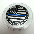 The Thin Blue Line - Police - American Silver Eagle 1oz  999 Silver Dollar Coin