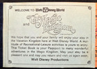 1972 Walt Disney World Magic Kingdom Adult Comp Ticket Book 5 Adventures A B