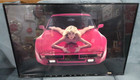 1980s Rare Vintage Framed Poster Red Porsche 944 With Blonde Nude Model 80s Gift