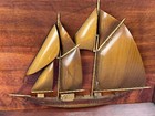 C 1965 1 2 Wood Schooner Ship Framed  Prison Art  Maine State Prison  Shawshank 