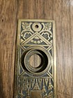 Antique Door Knob Back Plate Corbin Ceylon 1895 Victorian Bronze Brass Ornate
