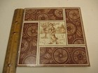 Antique Victorian 1881 6  Tile T   R Boote Kate Greenaway Seasons Spring Red