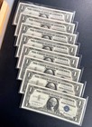Lot  8  Consecutive 1957  1 Silver Certificate  star  - Unc  good Embossing 