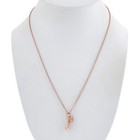 Sterling Silver 925 Rose Gold Tone Ballerina Toe Shoe Charm Necklace 16 -18 