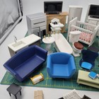 Vintage Wooden Miniature Doll House Furniture Accessories Chair Tables Large Lot