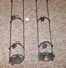 Lot 2 Metal Wall Hanging Plate Rack Display 4 Tier Maple Leaves Rubbed Bronze