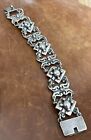 Vintage Antique Taxco Mexico    e g    Sterling Silver Chain Link Bracelet 7 25    In