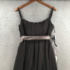 Vera Wang Vera Bridesmaid Dress Womens 10 Brown Chiffon Sleeveless Pleadted New