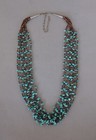 Navajo Necklace - 9 Strand Kingman Turquoise Fine Heishi - 25  To 29 5  - Mint 