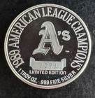 1989 Battle Of The Bay World Series A s -  999 Silver Oz  Limited Edition Coin