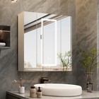 Led Lighted Medicine Cabinet Bathroom Mirror Cabinet With 3 Door 31 5x31 5 Inch
