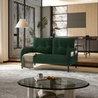 Emerald Corduroy Fabric Comfortable Double Sofa Suitable For Living Rooms