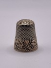 Antique Sterling Silver   14k Gold  Size 8 Thimble Mck   D Engraved A N
