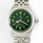 Vintage Rolex Oyster Precision Winding Green Dial 34mm Men Steel Watch Ref 6426