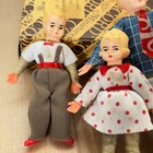 Vintage 1970   s Concord Miniature Dollhouse Doll Family Set  4 Figures   Box Nos