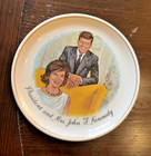 Vintage Jfk Jackie Kennedy Collectible Plates Lot Of 3 Different Designs Gold