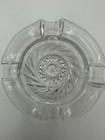 Heavy Glass Exquisite Design Pattern Cigar Ashtray 6 5 Inches