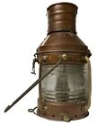 Vintage Anchor Brass Ship Oil Lantern Maritime Original