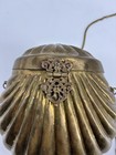 Antique Brass Art Deco Clam Shell Purse With Chain Strap And Velvet Lining